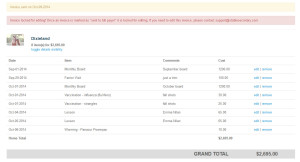 Stable Secretary screenshot of an invoice page