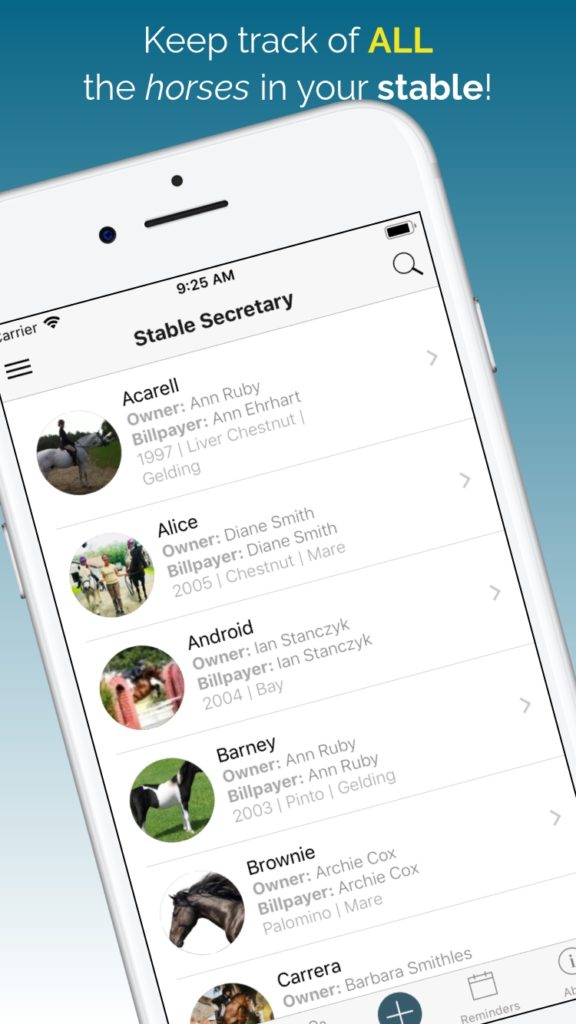 Horses screen Mobile App